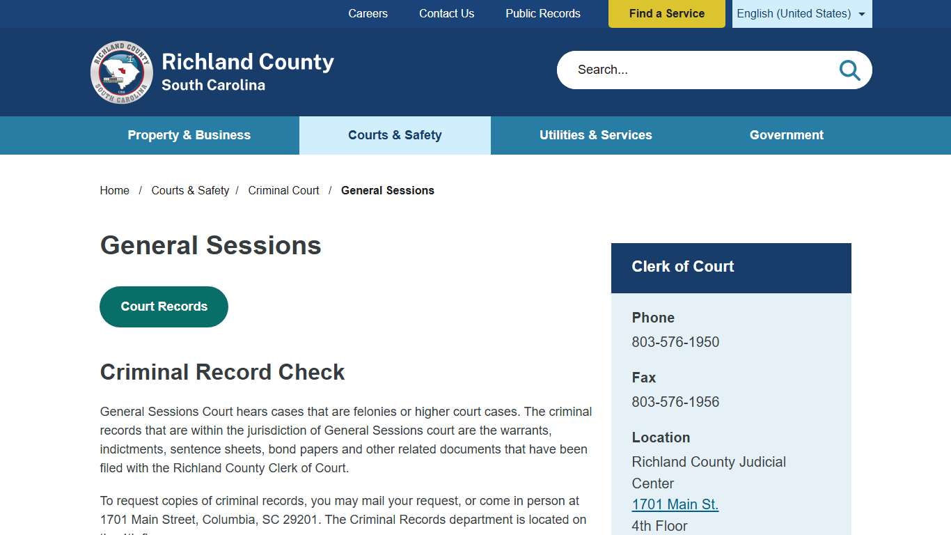General Sessions | Richland County SC