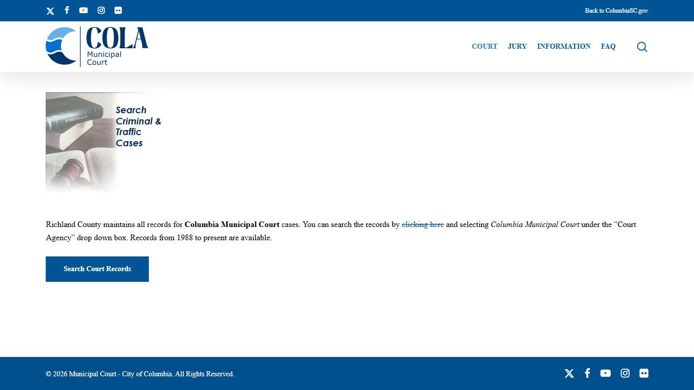 View Case Information - Municipal Court - City of Columbia