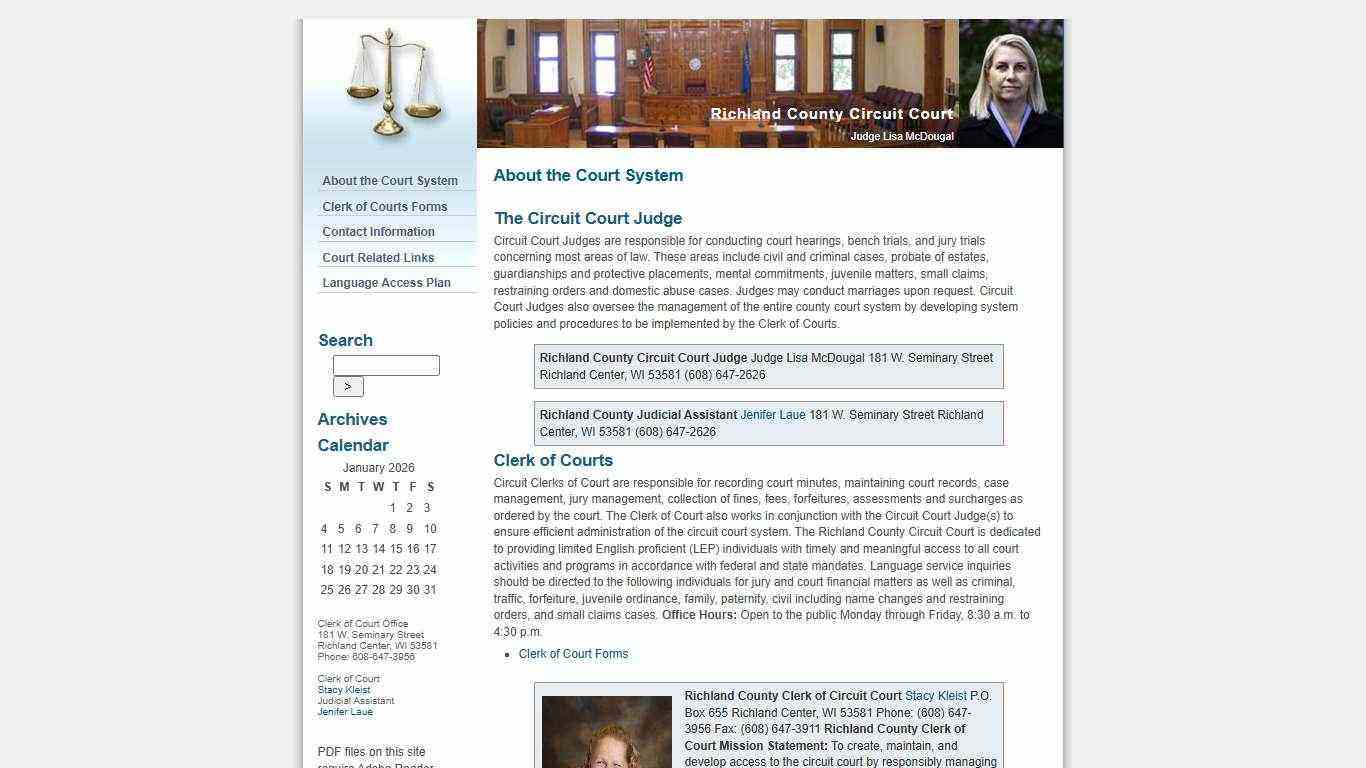 Richland County Circuit Court Website